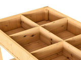 Garden Wooden Planters, Rectangular 8 Compartment Plant Stand, Oak Tone T3398P323950