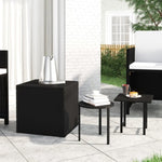 ZNTS Garden Side Tables 3 pcs Black Poly Rattan 3324831