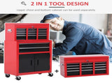Tool Chest, Metal Tool Cabinet on Wheels with 6 Drawers, Pegboard, Top Chest and Roller Cabinet T3398P344721