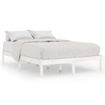 810018 Bed Frame without Mattress White Solid Wood 140x200 cm