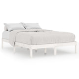 810018 Bed Frame without Mattress White Solid Wood 140x200 cm