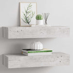 Wall Drawer Shelves 2 pcs Concrete Grey 60x23.5x10cm MDF 330266