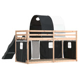 Bunk Bed without Mattress with Slide White and Black 90x200 cm 3284134