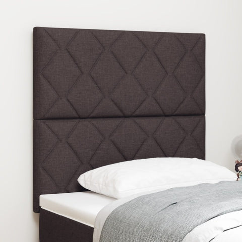ZNTS LED Headboard Diamond Blocks Design Dark Brown 90 cm Fabric 3338491