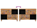 Sideboard with Storage Natural 80 x 33 x 75 cm Solid Mango Wood 4018287