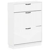 Shoe Cabinet HOORN 78 x 24 x 100 cm Engineered Wood White 897315