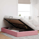 Storage Bed with Mattress with Storage Pink 120 x 200 cm Velvet 3370087