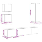5 Piece TV Cabinet Set Wall-mounted Old Wood Engineered Wood 3328997