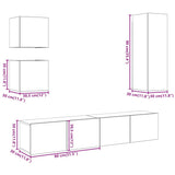 5 Piece TV Cabinet Set Wall-mounted Old Wood Engineered Wood 3328997