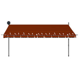 Manual Retractable Awning with LED 400 cm Orange and Brown 145882