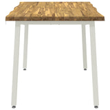 110 x 55 x 75 cm Solid Acacia Wood White Rectangular 937480
