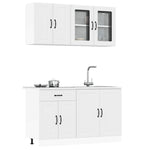 ZNTS 4 Piece Kitchen Cabinet Set Kalmar White Engineered Wood 3314861