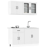 4 Piece Kitchen Cabinet Set Lucca White Engineered Wood 3314861