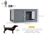 Furniture Style Dog Crate for Small and Medium Dogs, End Table Pet Cage with Two Lockable Doors T3398P376407