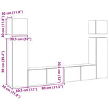 8 Piece TV Cabinet Set Sonoma Oak Engineered Wood 3079020
