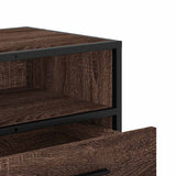 TV Cabinet Brown Oak 100x34.5x40 cm Engineered Wood and Metal 848818
