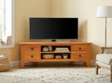 TV Cabinet Natural 100 x 40.5 x 46 cm Solid Mahogany Wood 42009935