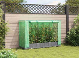Raised Bed with Greenhouse Cover Rattan Look 120x40x123 cm 4015853