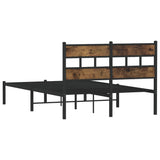Metal Bed Frame without Mattress Smoked Oak 120x200 cm 4017051