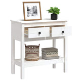 Console Table White 75x35x75 cm Solid Wood Pine 814620