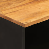TV Cabinet Brown and Black 100x33.5x46 cm Solid Wood Mango 356801