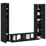 TV Cabinet Set 6 pcs Black oak Large Engineered wood 3393199
