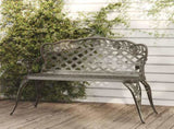 Garden Bench Green Cast aluminium Medium Durable Garden Bench 317741
