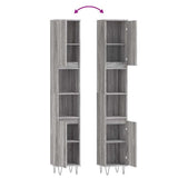 Bathroom Cabinet Grey Sonoma 30x30x190 cm Engineered Wood 831538