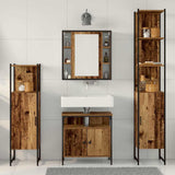 Bathroom Furniture Set with Door 4 pcs Old Wood Engineered Wood 3332593