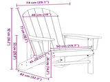 Adirondack Chair Black 82 x 74 x 92 cm HDPE 42006623
