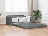 2-Seater Folding Sofa Bed Dark Grey 124 x 71 x 78 cm Fabric 42030513
