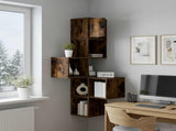 Wall Corner Shelf Smoked Oak 48 x 48 x 120 cm Engineered Wood 8012232