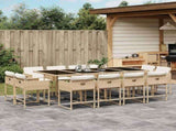 13 Piece Garden Dining Set with Cushions Beige Poly Rattan 3211402