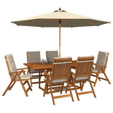 7-Piece Garden Dining Set Natural Solid Acacia Wood 3434524