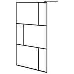 ZNTS Walk-in Shower Wall with Shelf Black 115x195 cm ESG Glass&Aluminium 3185480