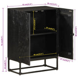 Sideboard Black 55x30x76 cm Solid Wood Mango and Iron 372005