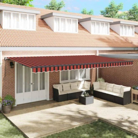 Retractable Awning Manual Orange and brown 600 x 350 cm Fabric 3331705