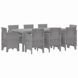 Garden Dining Set 9 pcs Light Grey Polypropylene 3378589