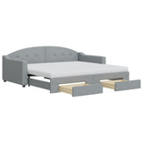 Daybed with Trundle and Drawers Dark Grey 90x190 cm Fabric 3197606