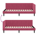Corner Bed Frame with Headboard Wine red 90 x 200 cm Velvet 42016352