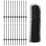 Welded Wire Fence 50 x 0.8 m PVC-Coated Steel Grey Mesh 3336891