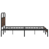 Bed Frame without Mattress 150x200 cm King Size Brown Oak Engineered Wood 4100466