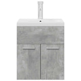 Bathroom Sink Cabinet with Built-in Basin and Faucet Concrete Grey 3324888