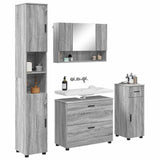 Bathroom Furniture Set with Drawer with Shelf 4 pcs Grey Sonoma 3393059