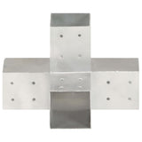 Post Connectors 4 pcs X Shape Galvanised Metal 81x81 mm 145468