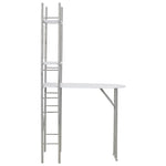3 Piece Folding Dining Set with Storage Rack MDF and Steel White 284403