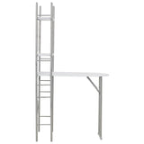 3 Piece Folding Dining Set with Storage Rack MDF and Steel White 284403