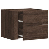 ZNTS Wall-mounted Bedside Cabinets 2 pcs Brown Oak 45x30x35 cm 848338