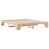 Bed Frame Natural 200 x 200 cm Solid Pine Wood 872932