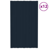 Roof Panel 12 pcs Anthracite 80 x 45 cm Galvanised steel 42047113